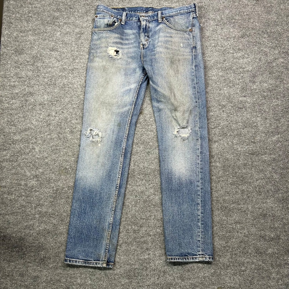 Levi's Jeans Men's Blue Denim Stretch Pockets Mid Rise Straight Zip Fly - 34X30